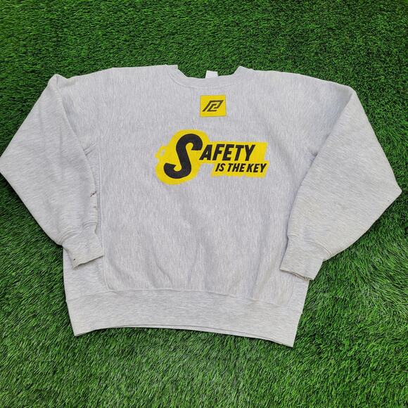 Vintage 80s Pickus Construction Sweatshirt XL 24x24 Crop Boxy USA - Picture 4 of 16